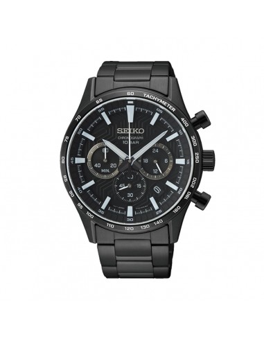 Montre Homme Seiko SSB415P1 Noir brillant des détails fins